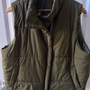 Olive Green Women's Puffer Vest